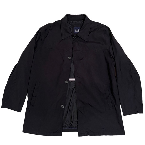 GAP Vintage Men's Black All Weather Jacket Button Up Interior/Exterior Pockets - Picture 13 of 13